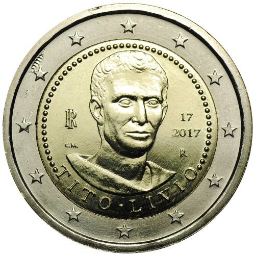 Монета 2 евро 2017 Италия 2000 лет со дня смерти Тита Ливия