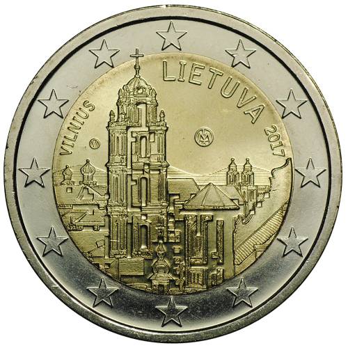 Монета 2 евро 2017 Литва Вильнюс