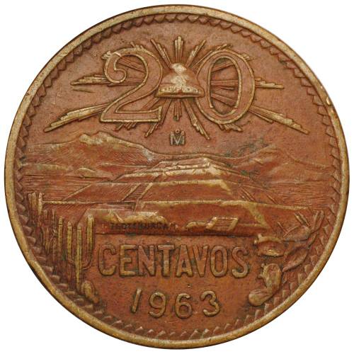 Монета 20 сентаво 1963 Мексика