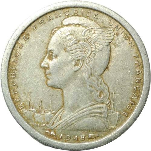 Монета 1 франк 1948 Французская Западная Африка
