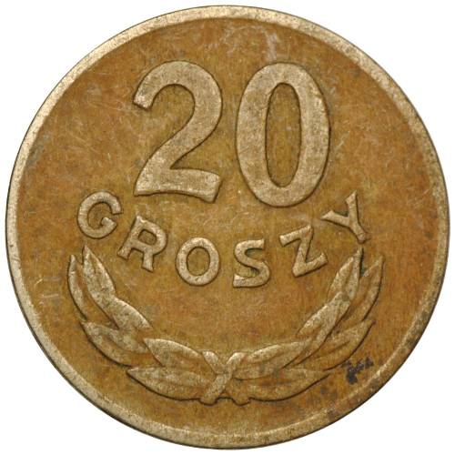 Монета 20 грошей 1949 медно-никель Польша