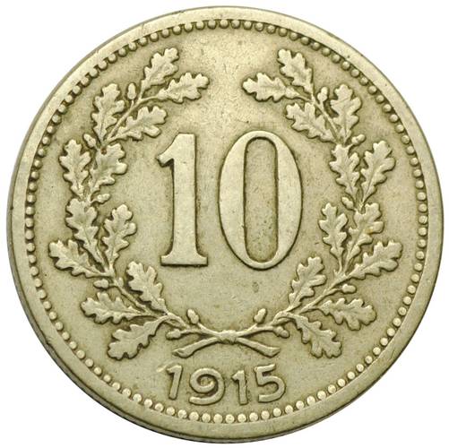 Монета 10 геллеров 1915 Австро-Венгрия