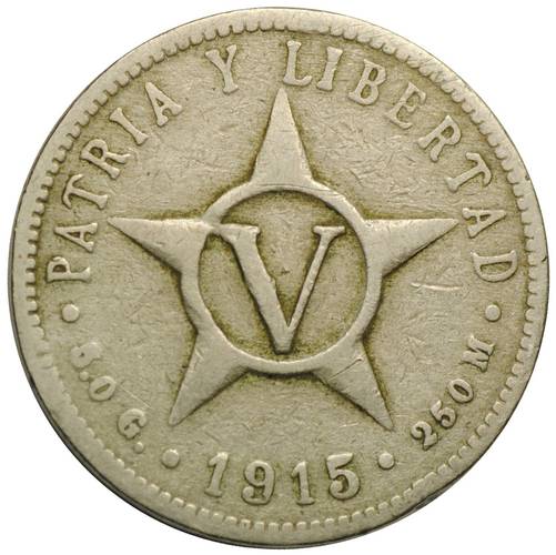Монета 5 сентаво 1915 Мексика