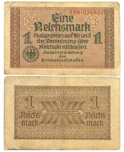 Банкнота 1 марка 1939 Германия