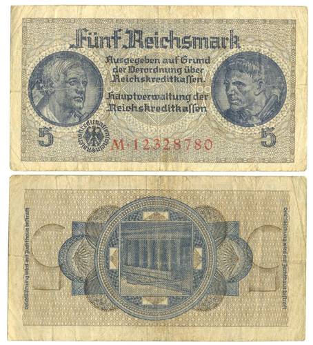 Банкнота 5 марок 1939 Германия