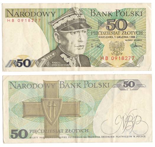Банкнота 50 злотых 1988 Польша