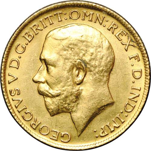 Монета 1 соверен (фунт) 1918 Великобритания