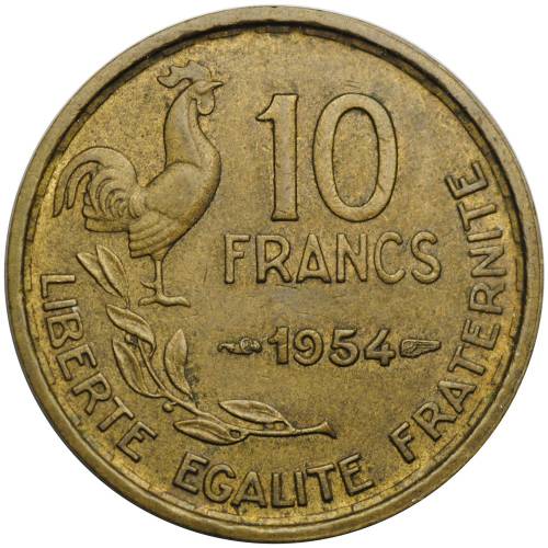 Монета 10 франков 1954 Франция