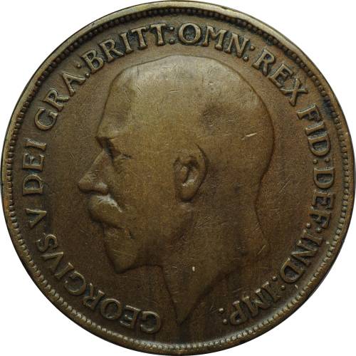 Монета 1 пенни 1917 Великобритания