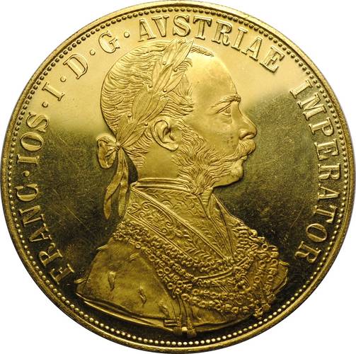 Монета 4 дуката 1915 рестрайк Австро-Венгрия