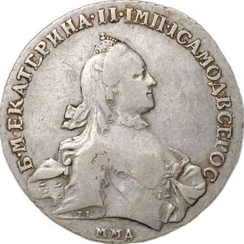 Монета 1 Рубль 1762 ММД TI ДМ Екатерины II