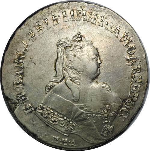 Монета 1 рубль 1744 ММД