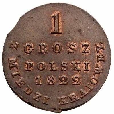 Монета 1 грош 1822 IВ Z Miedzi Kraiowey Для Польши