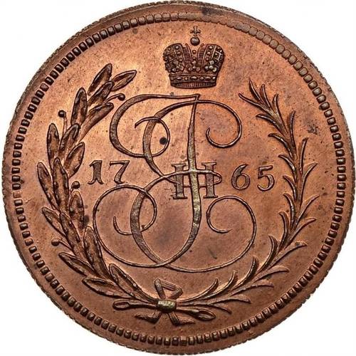 Монета Денга 1765 новодел