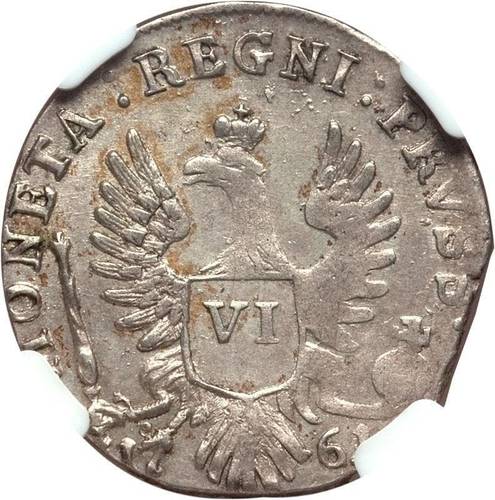 Монета 6 грошей 1761 Для Пруссии