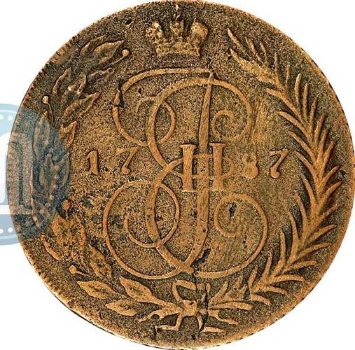 Монета 2 копейки 1787 ТМ Пробные