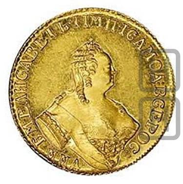 Монета Двойной червонец 1749 ММД Св. Андрей на реверсе новодел