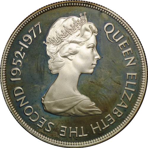 Монета 25 пенсов 1977 25 лет правления королевы Елизаветы 2 Гибралтар