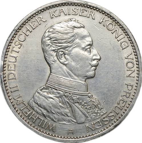 Монета 3 марки 1914 А Пруссия Германия
