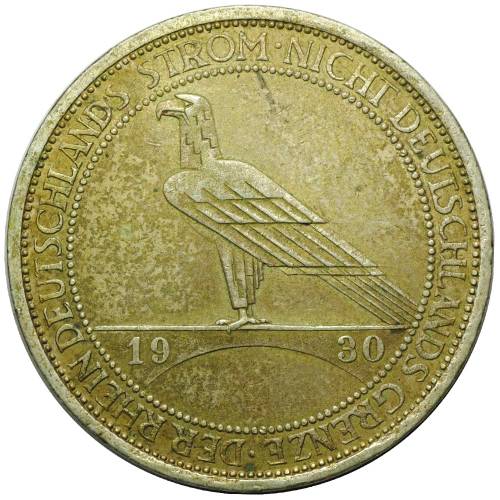 Монета 3 марки 1930 Освобождение Рейнланда Германия
