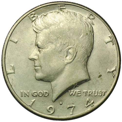 Монета 50 центов 1974 D США