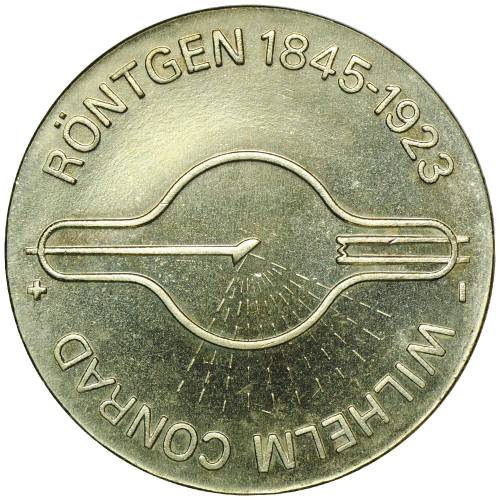 Монета 5 марок 1970 Вильгельм Рентген Германия ГДР