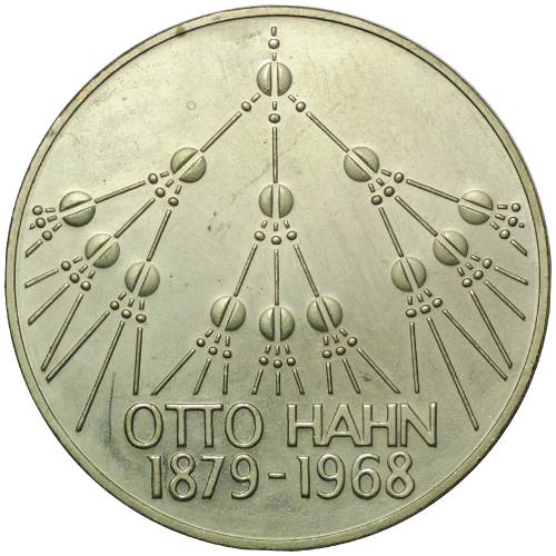 Монета 5 марок 1979 Отто Ган Германия ФРГ
