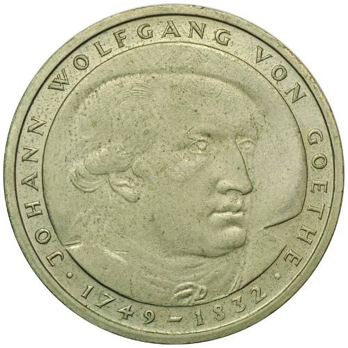 Монета 5 марок 1982 Иоган Вольфганг Гёте Германия ФРГ