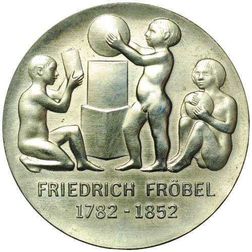Монета 5 марок 1982 Фридрих Фрёбель Германия ГДР