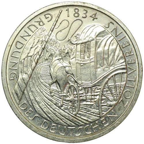 Монета 5 марок 1984 Таможенный союз Германия ФРГ