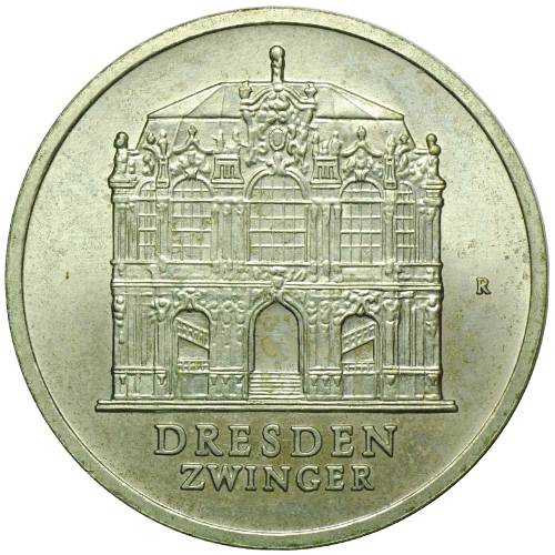 Монета 5 марок 1985 Дрезден Цвингер Германия ГДР