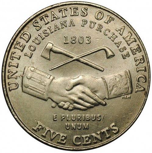 Монета 5 центов 2004 Приобретение Луизианы США