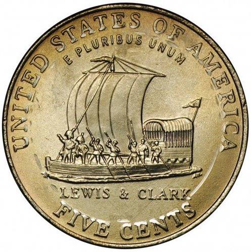 Монета 5 центов 2004 Лодка США
