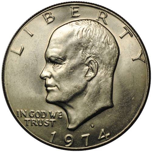 Монета 1 доллар 1974 D США