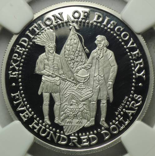 Монета 500 долларов 2004 Встреча Джефферсона и Вождя Племена Шауни