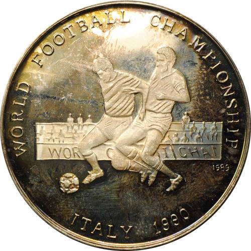 Монета 500 афгани 1989 Чемпионат мира по футболу в Италии 1990 Афганистан