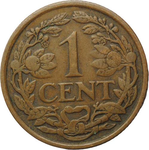 Монета 1 цент 1929 Нидерланды