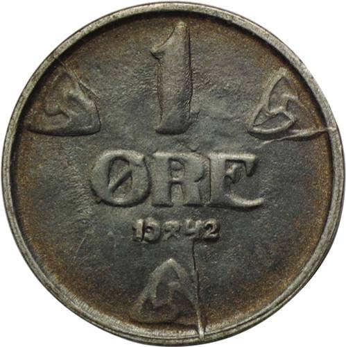 Монета 1 эре 1942 Норвегия