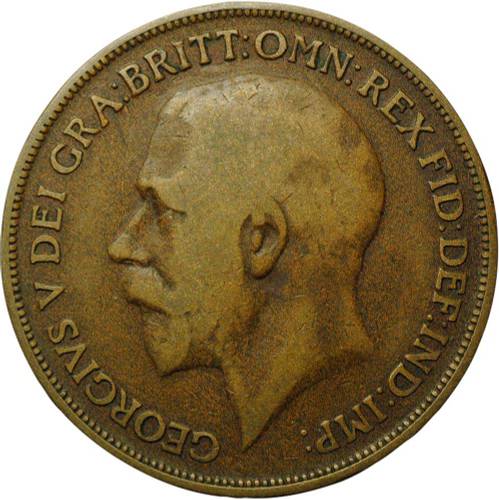 Монета 1 пенни 1918 Великобритания