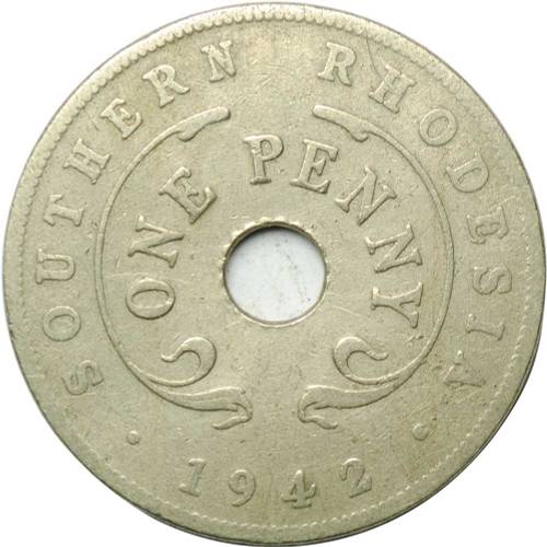 Монета 1 пенни 1942 Южная Родезия