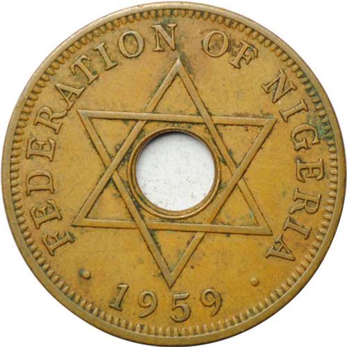 Монета 1 пенни 1959 Нигерия