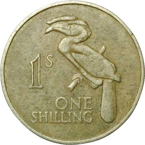 Монета 1 шиллинг 1964 Замбия