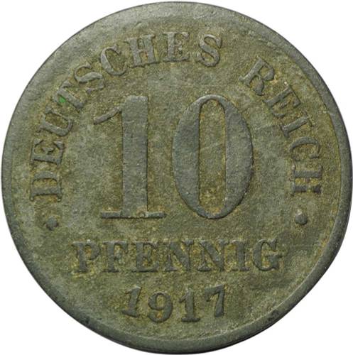 Монета 10 пфеннингов 1917 Германия