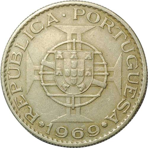 Монета 10 эскудо 1969 Ангола
