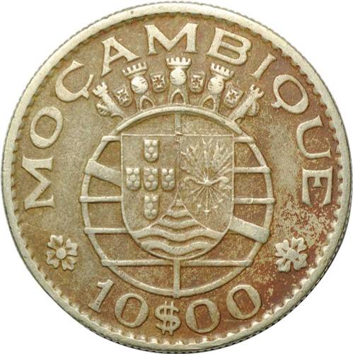 Монета 10 эскудо 1974 Мозамбик