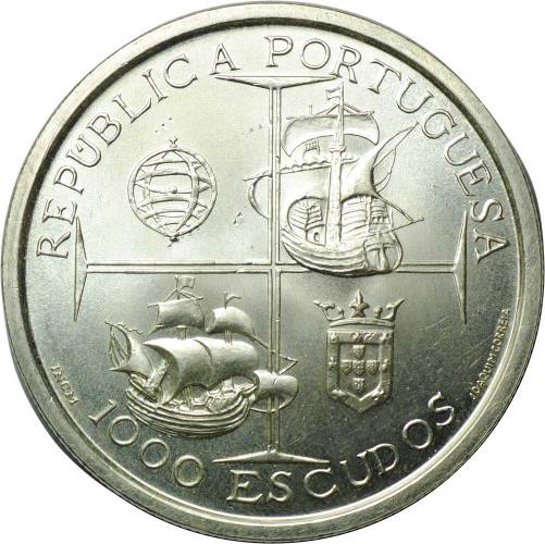 Монета 1000 эскудо 1998 Король Мануэл I Португалия