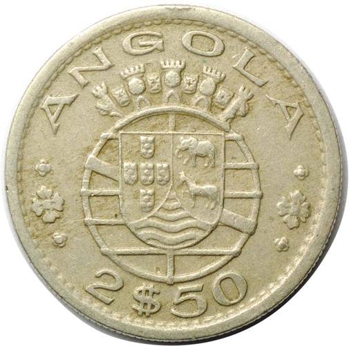 Монета 2.50 эскудо 1968 Ангола