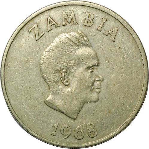 Монета 20 нгвее 1968 Замбия