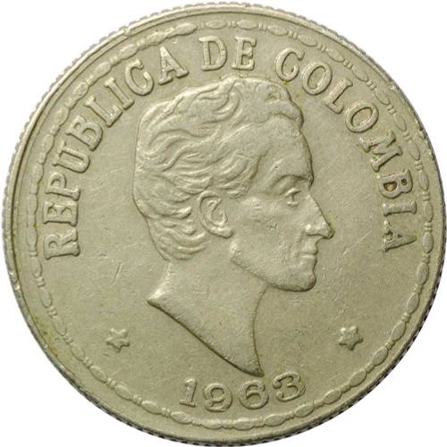 Монета 20 сентаво 1963 Колумбия