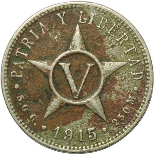Монета 5 сентаво 1915 Куба